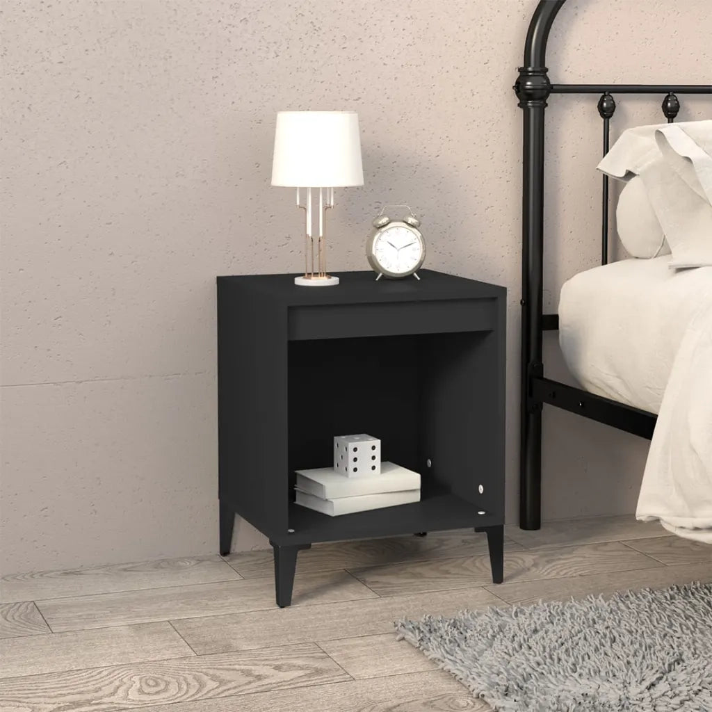 Set di 2 Comodini | Armadio da Notte | Mobiletto da notte Nero 40x35x50 cm