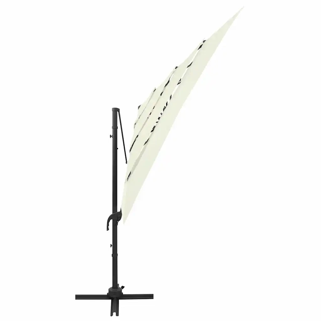 Ombrello | Parasolne a Sbalzo 4 Livelli Palo Alluminio 250x250 cm Sabbia