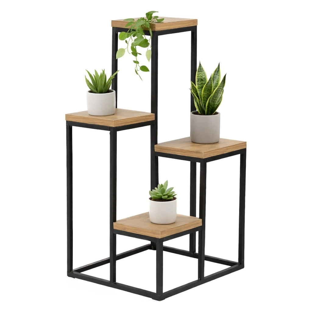 Mompeo, Scaffali 4 Ripiani, 34x65x39h cm Marrone Noce