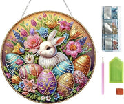 Decorazione di Pasqua con Cristalli e Faccia di Pasqua in Tavola (Modello B)