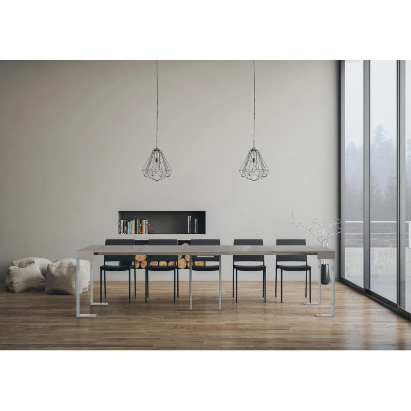 Consolle allungabile 90x40/300 cm Tecno telaio Bianco - Cashmere