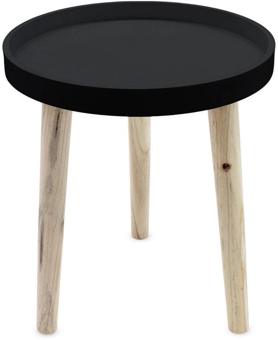 Tavolino decorativo in legno nero - 36 x 30 cm