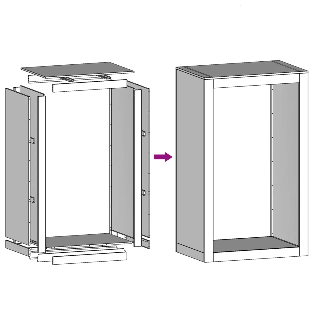 Rastrelliera per Legna da Ardere Bianca 60x40x100 cm in Acciaio CFW9443643