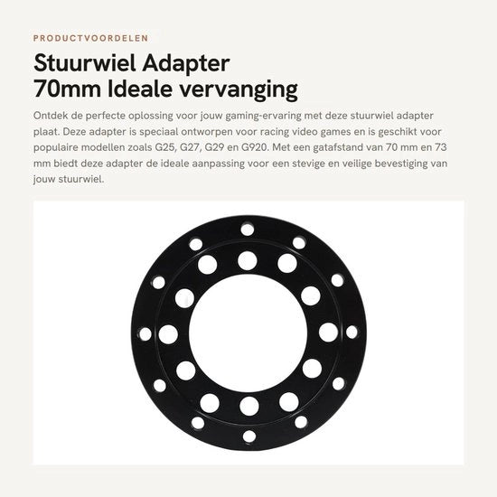 Adattatore volante - 70mm - Ideale sostituzione - Nero - Accessorio di gioco da corsa - Per G25 G27 G29 G920 - Lega di alluminio