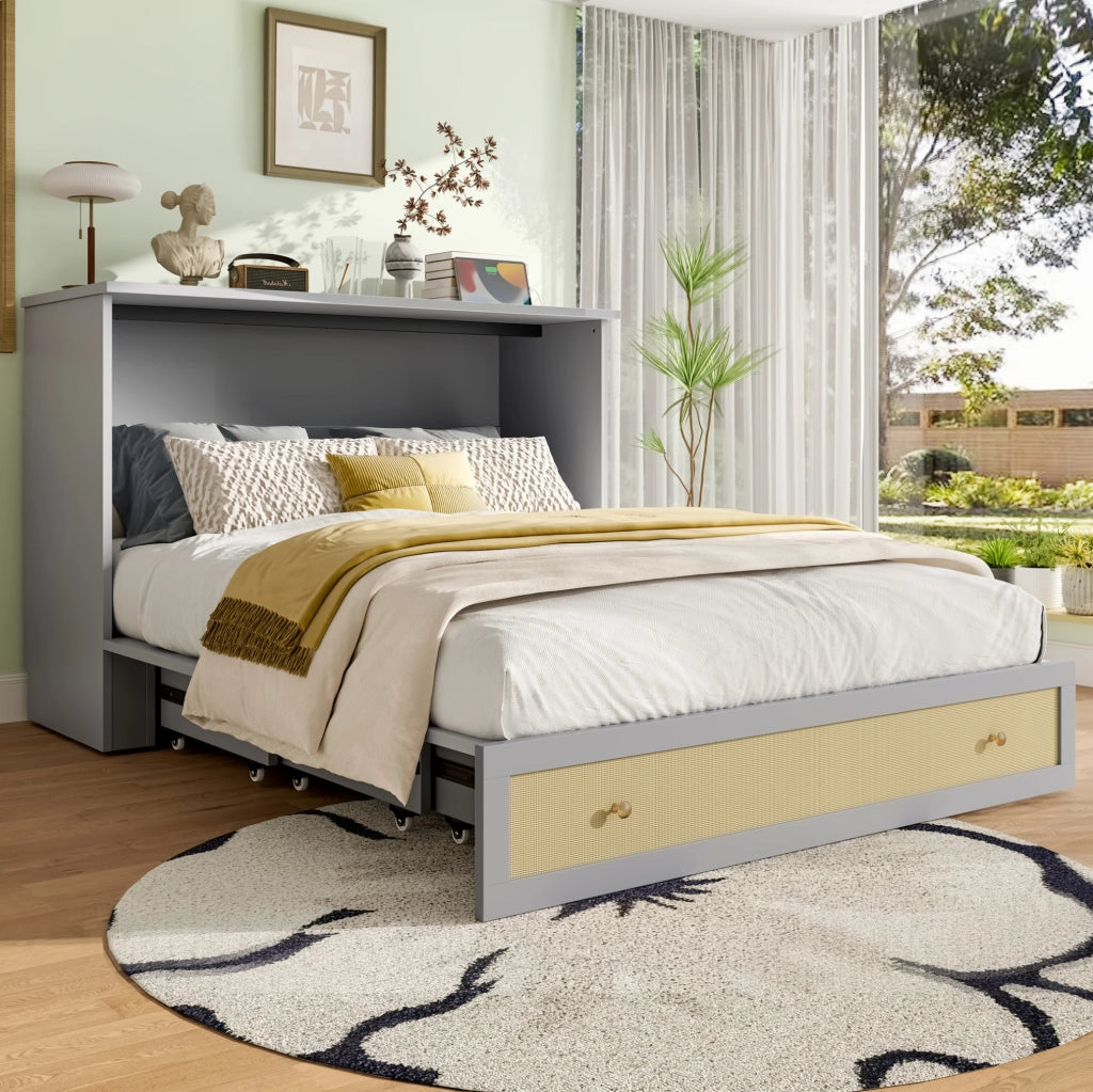 Letto trasformabile 140x200 con cassetti, USB e presa integrata