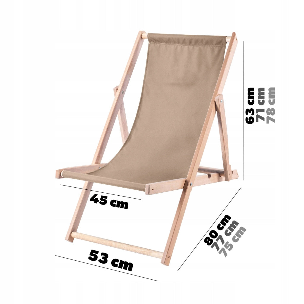 KADAX Lettini da giardino/spiaggia in legno pieghevoli, 2 pezzi, lucidati, di alta qualità