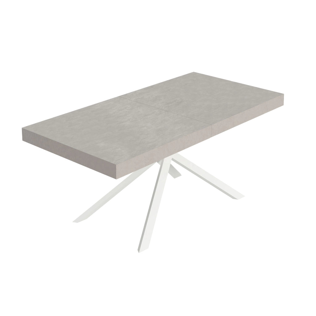 Tavolo allungabile 200/304x90 cm Niket cashmere gambe bianche