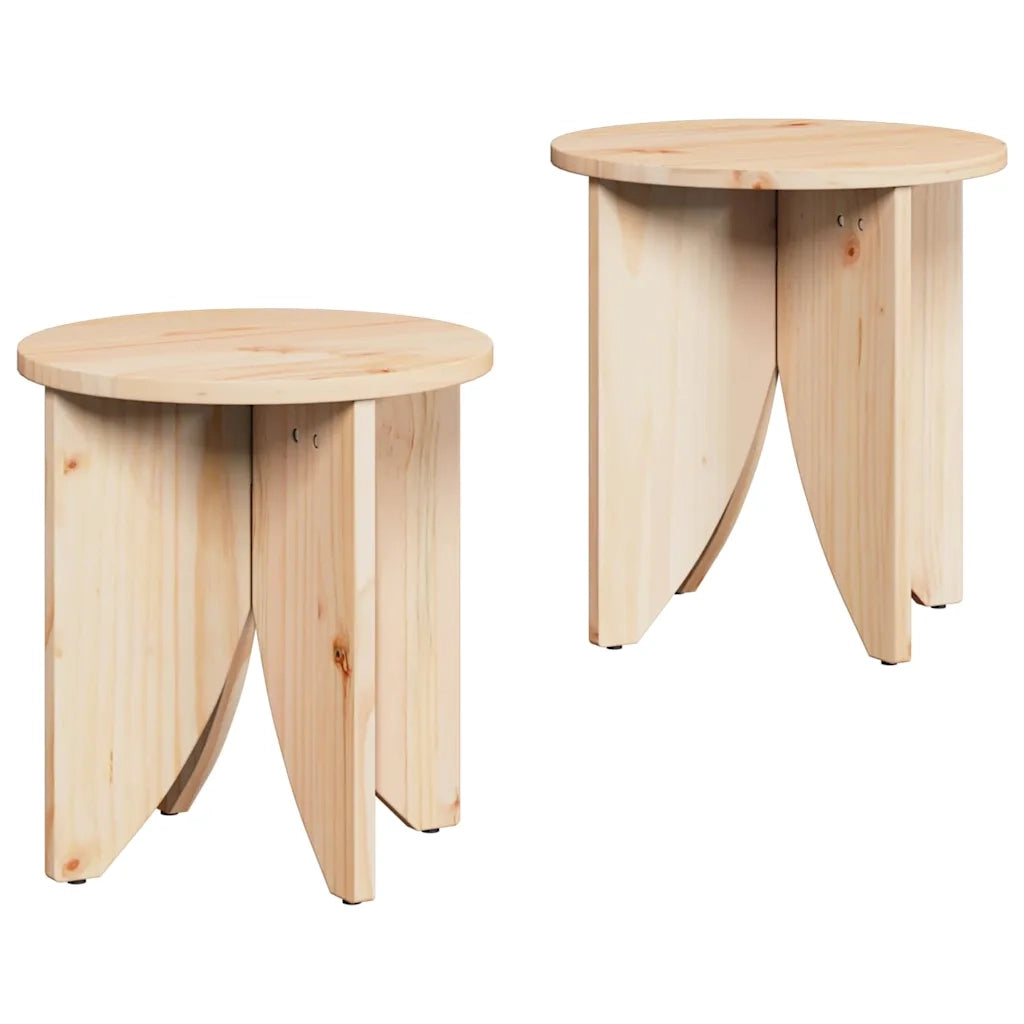 vidaXL Tavolino da salotto 2 pcs Naturale 41,5 x 41,5 x 44 cm