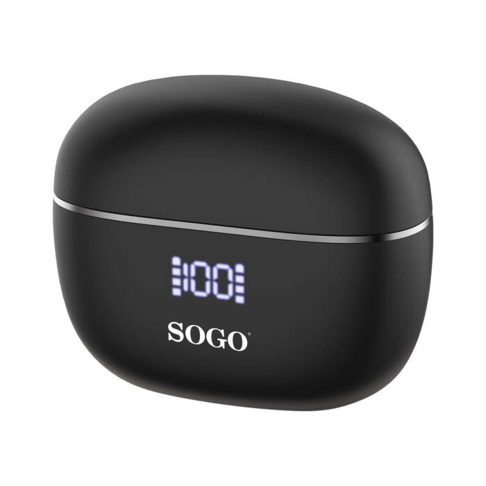 Auricolari bluetooth TWS senza fili 5.4, cancellazione rumore ANC 25dB, 4 microfoni, autonomia 5 ore + 25 ore custodia - SOGO