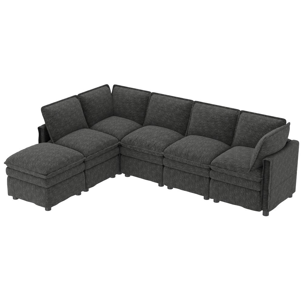 Divano letto estraibile ¨C Minimal ¨C grigio tessuto chenille