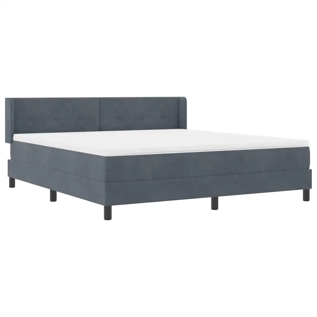 Letto a molle con testiera Grigio scuro 200 x 180 cm Poliestere
