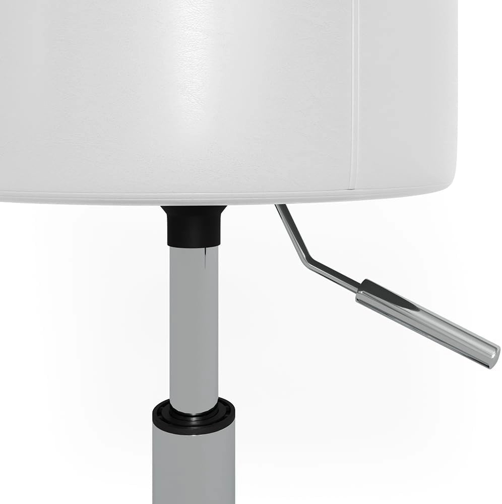 Sgabello Design, Bianco, 33.5 x 67 cm per tavolo da toeletta, regolabile in altezza con rivestimento in similpelle resistente