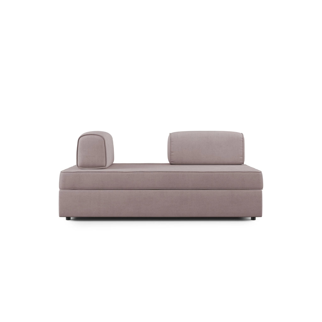 Liberty Divano senza pouf estraibile e schienali movibili in tessuto morbido impermeabile T02 180 cm rosa