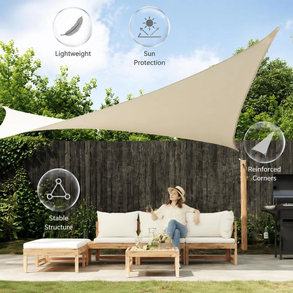 Sunshade Sail Oxford Fabric Triangular 4x5x5 M Cream