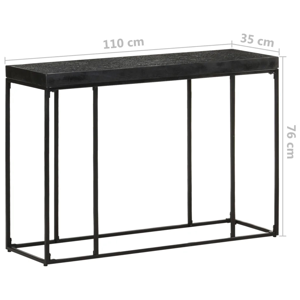 Tavolo Consolle Nero 110x35x76 cm Massello di Acacia e Mango 321612