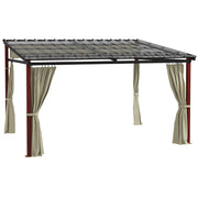 Pergol 3.5x3m con pareti laterali antivento altezza regolabile tetto retrattile colore beige perfetto per giardino e terrazza