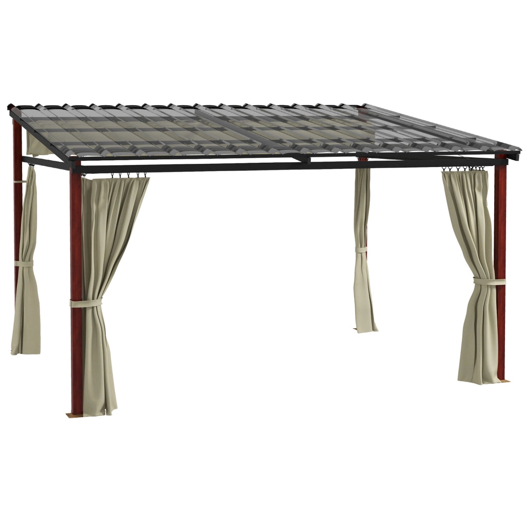 Pergol 3.5x3m con pareti laterali antivento altezza regolabile tetto retrattile colore beige perfetto per giardino e terrazza