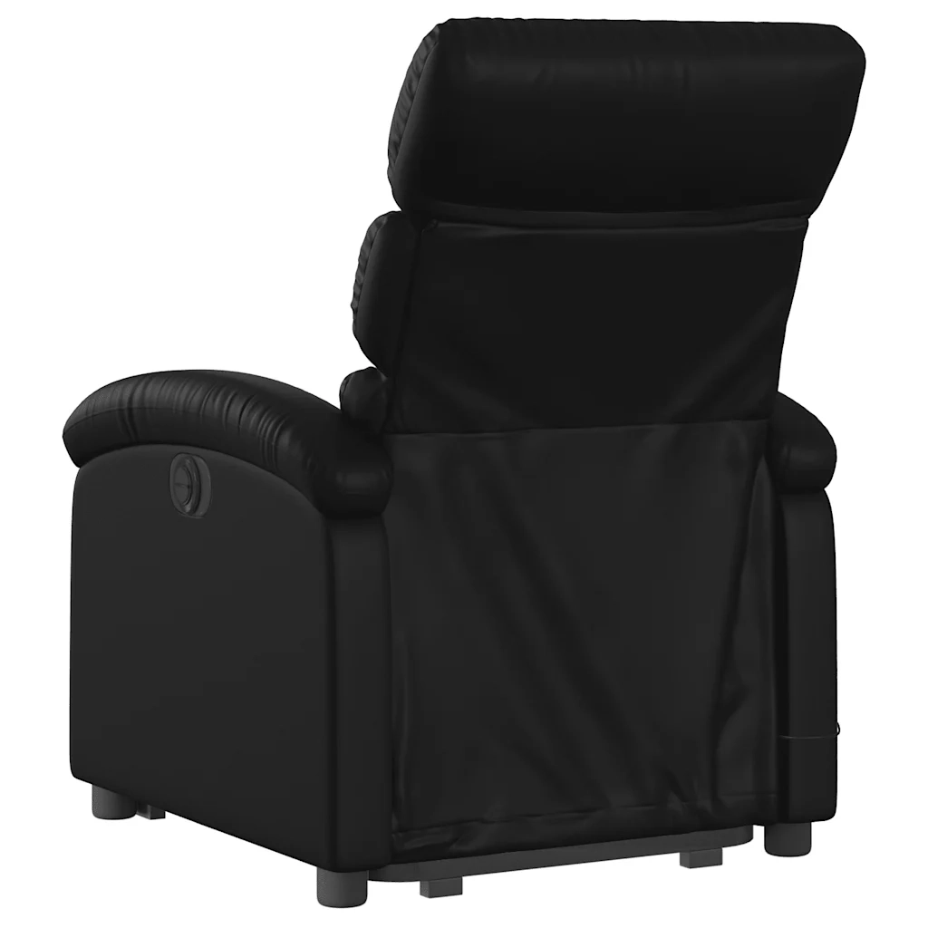 Poltrona | Sedia Relax Alzapersona Reclinabile Massaggio Nero Similpelle