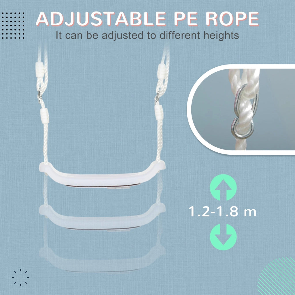 Altalena per Bambini 9-36 Mesi 39x16,5x120-180 cm in PP e PE Bianco
