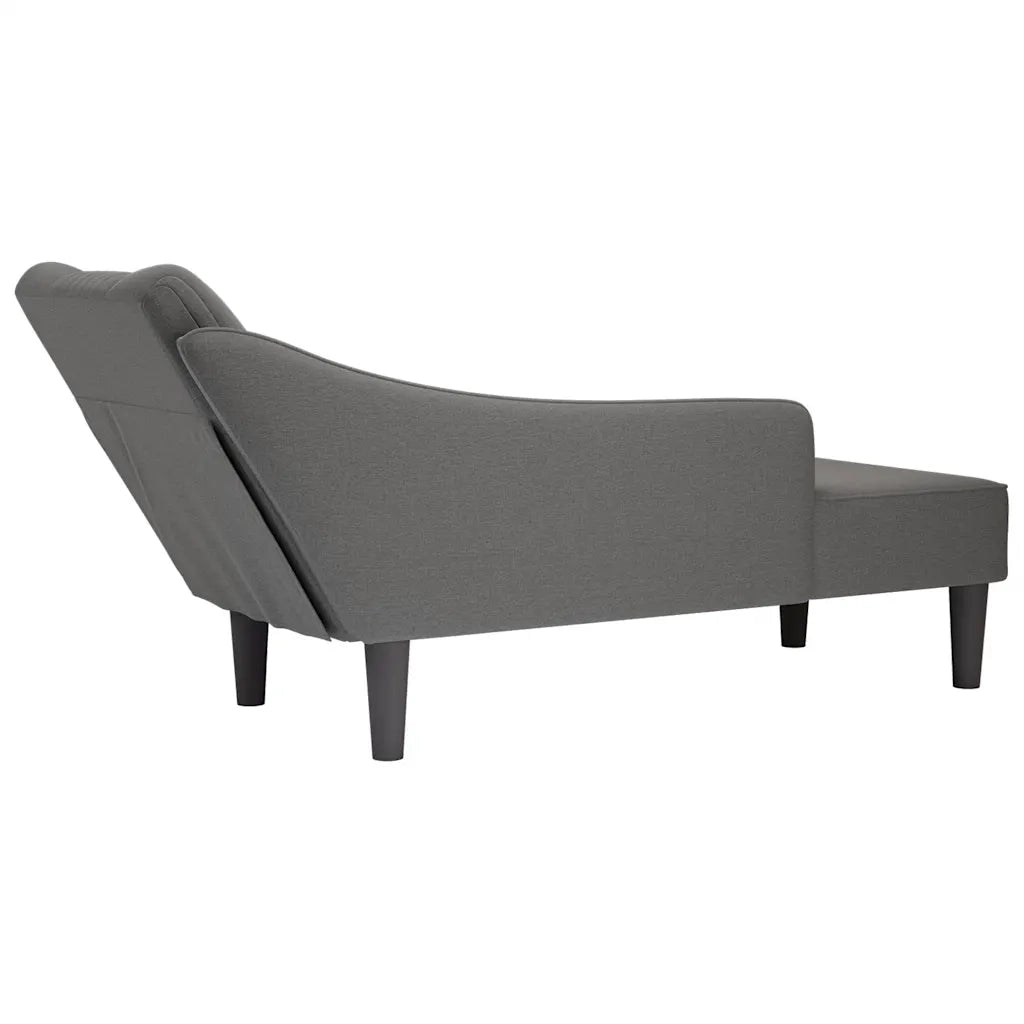 Sdraio con Bracciolo Destro in Tessuto Grigio Scuro 4009801
