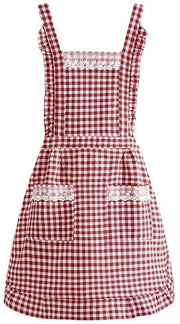 Schort da Cucina in Cotone - Rosso - Schort con Tasca - Donna - Cucina/Cottura - Progetto di Stile - 77x79 cm