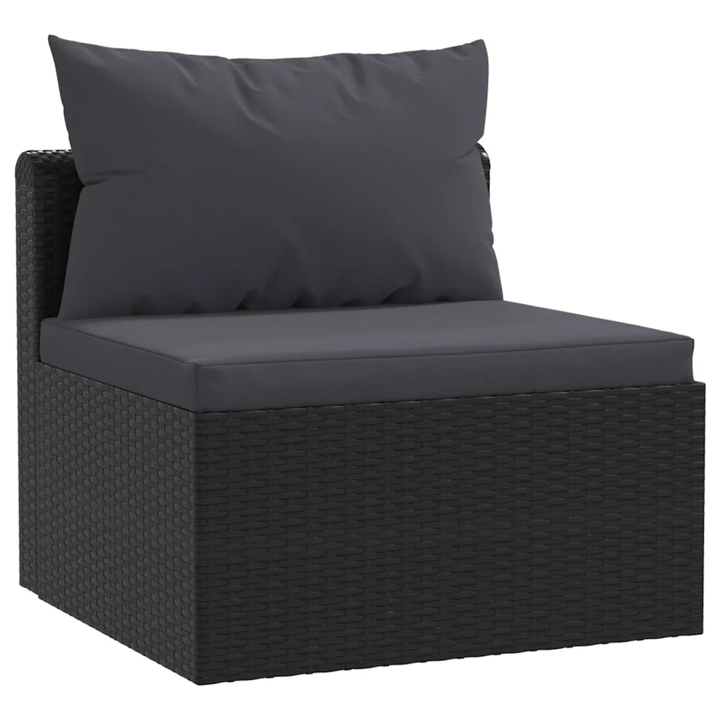 Set Divani da Giardino 5 pz con Cuscini in Polyrattan Nero cod mxl 61992