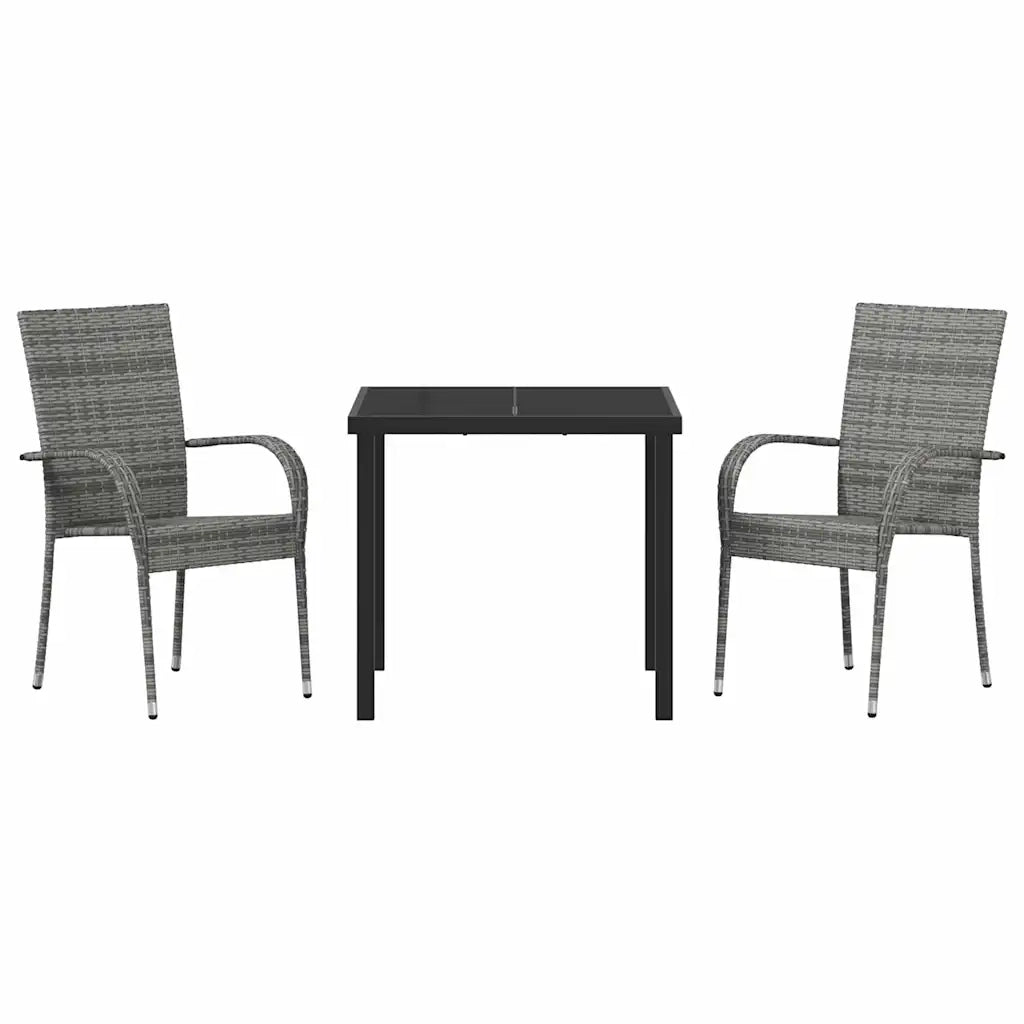 Set da Pranzo per Giardino 3 pcs Grigio 3379408