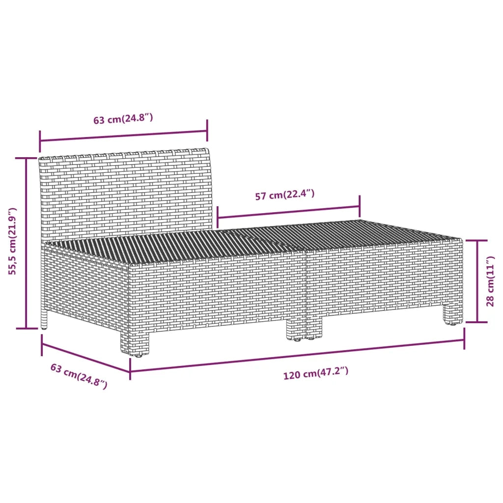 Set Divani da Giardino 8 pz con Cuscini in Polyrattan Grigio
