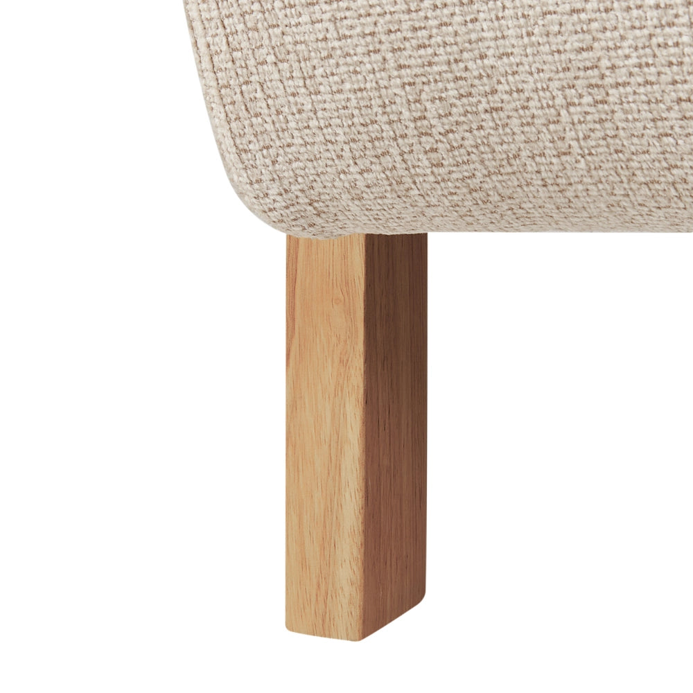 Poltrona Beige Tessuto Gambe in legno con braccioli Soggiorno moderno minimalista