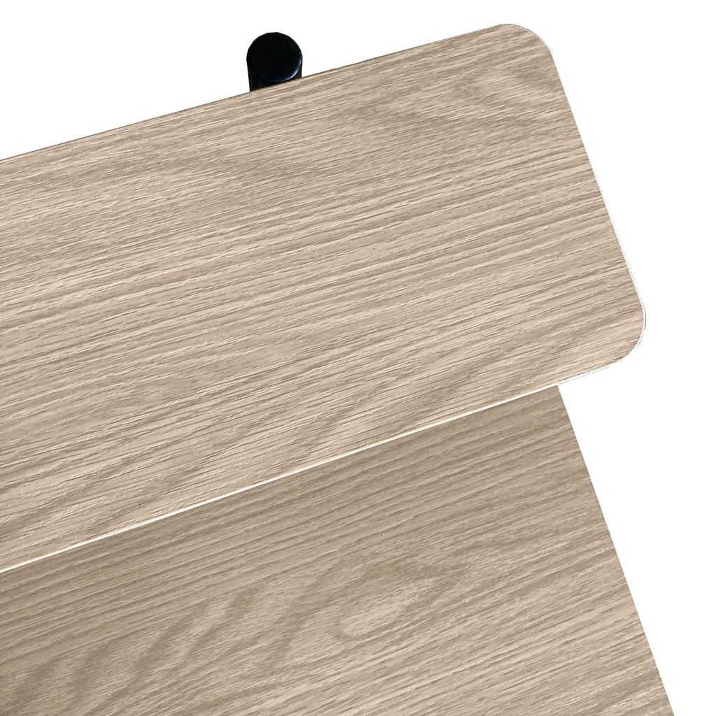 Scrivania Hispanohogar effetto rovere e gambe in acciaio nero 88x120x55cm