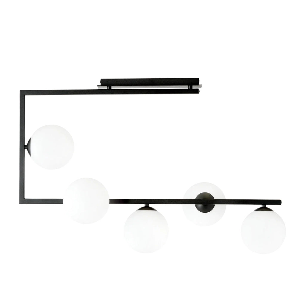 Plafoniera Minimal Nanna Acciaio Nero Oro 5 Luci E14 Ip20