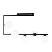 Plafoniera Minimal Nanna Acciaio Nero Oro 5 Luci E14 Ip20