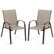 Set di 2 sedie da giardino ultra comode 56 x 72 x 90 cm design elegante metallo grigio e tessuto 20_0011297