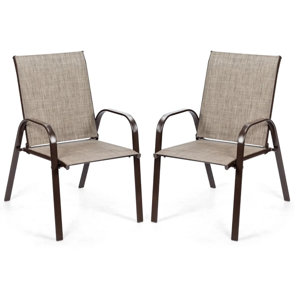 Set di 2 sedie da giardino ultra comode 56 x 72 x 90 cm design elegante metallo grigio e tessuto 20_0011297