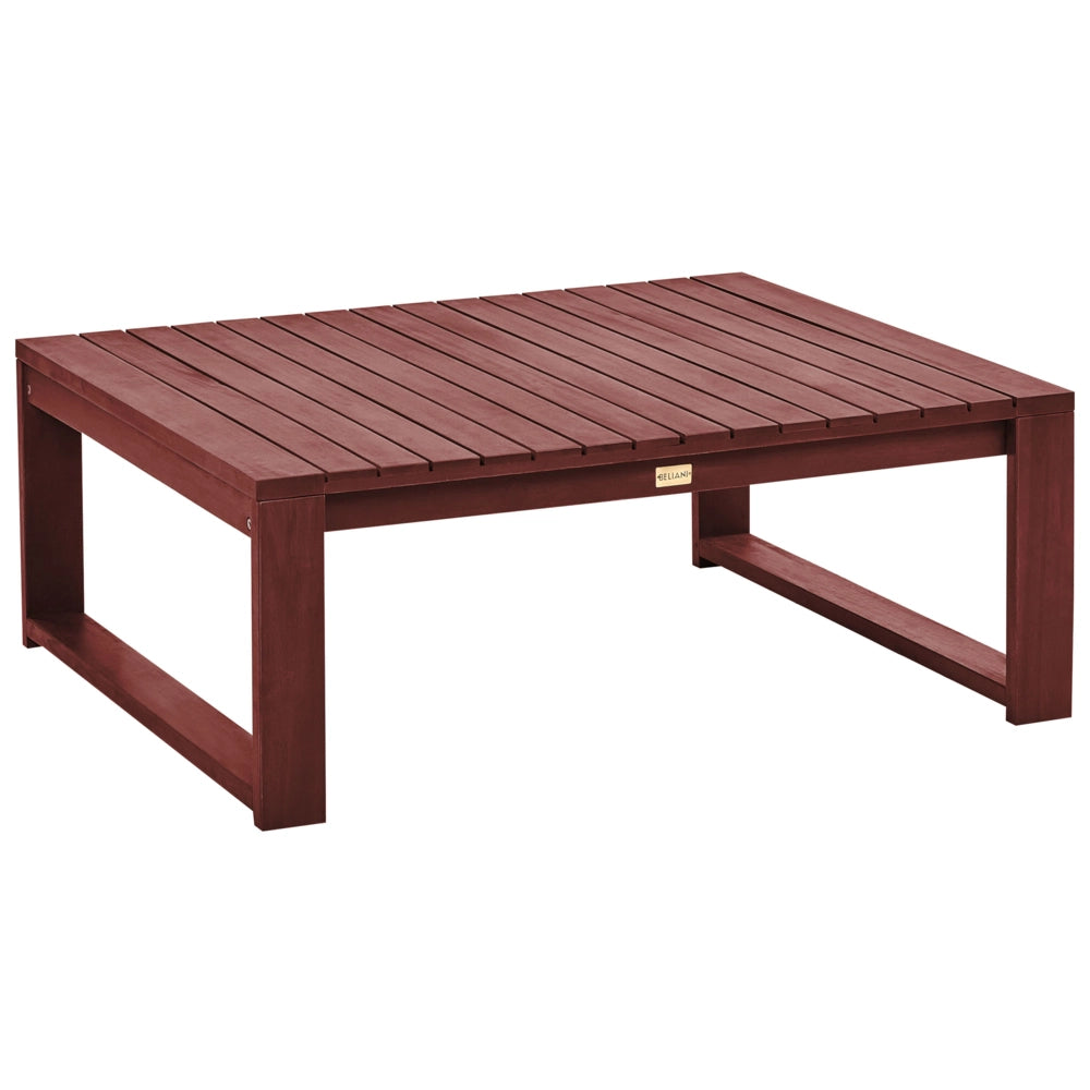 Tavolino da caffè da giardino in legno di acacia rosso mogano 90 x 75 cm da esterno moderno elegante