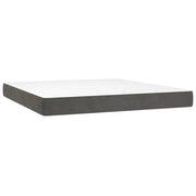 Materasso a Molle Insacchettate Rigidit¨¤ Media Grigio Scuro 180x200x20 cm in Velluto
