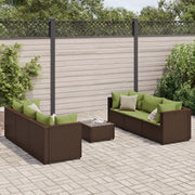 Set Divani da Giardino 7 pz con Cuscini in Polyrattan Marrone 3308030