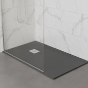 Piatto doccia 70x190 in marmoresina effetto pietra antracite riducibile Ten