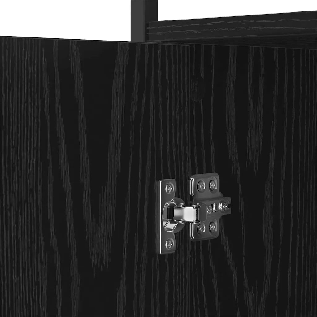 Credenza-Buffet-Armadio da cucina Rovere Nero 100 x 35 x 80 cm Legno multistrato 501868