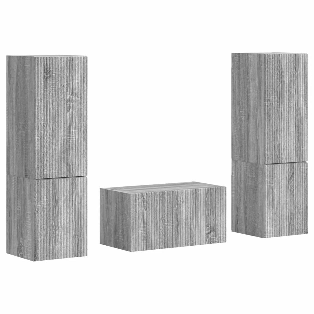 Set mobile TV 5 pcs Grigio Sonoma Legno multistrato