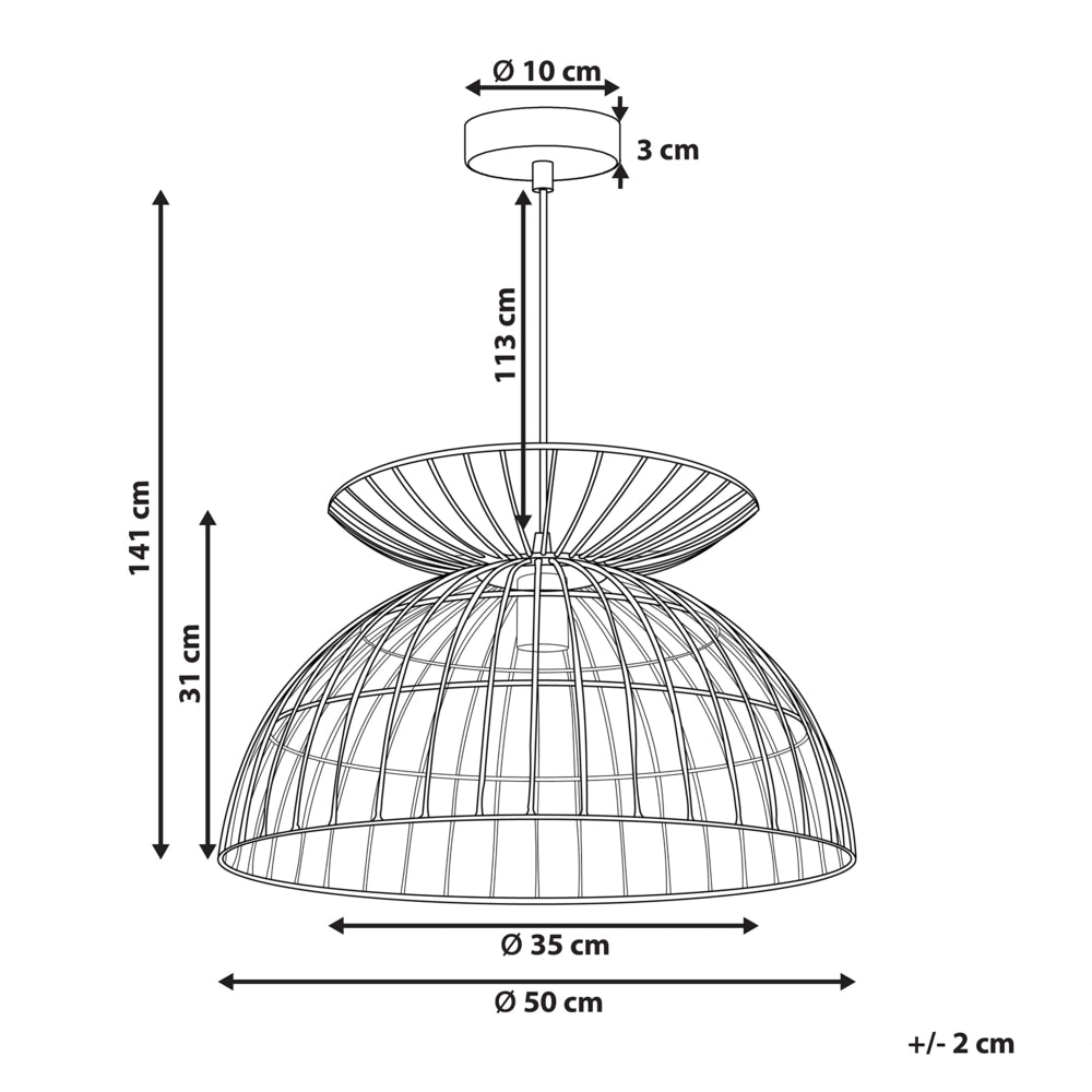 Lampadario con paralume a forma di gabbia in ferro e ottone stile moderno contemporaneo