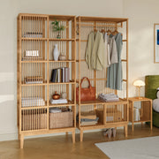 Set Organizzatore Guardaroba in Bambù 1 Armadio Aperto e 1 Scaffale [en.casa]