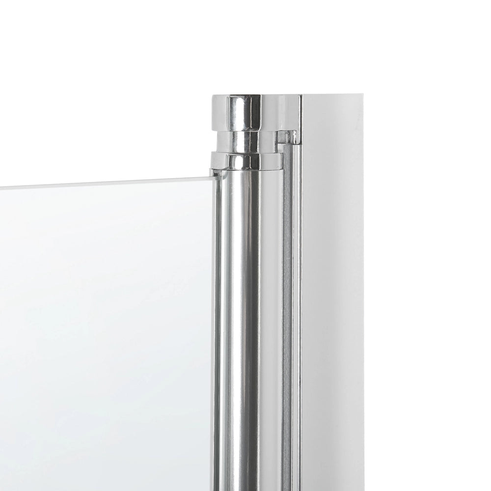 Schermo Doccia Vasca Vetro Temperato Trasparente con Alluminio 140 x 70 cm Regolabile Minimalista