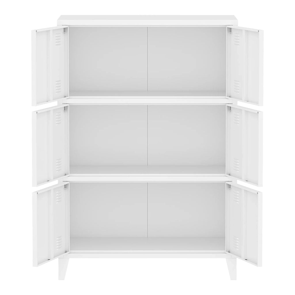 Armadio da ufficio armadietto da ufficio mobiletto portaoggetti per soggiorno ufficio camera da letto officina metallo acciaio 113 x 80 x 40 cm bianco 03_0006324