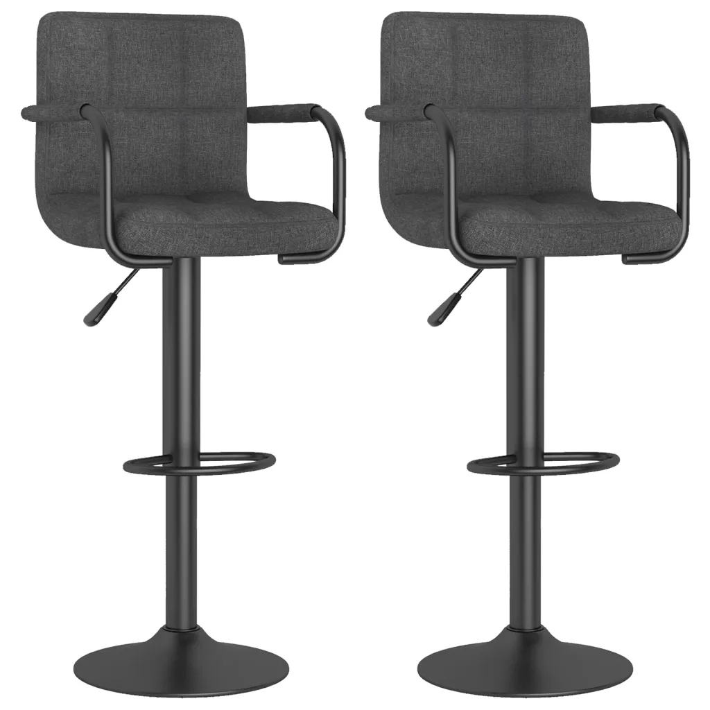 Sgabelli da Bar 2 pz Grigio Scuro in Tessuto cod mxl 74265