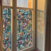 Foglia per Finestre a Doppia Faccia – Blu Magnolia per la Privacy e la Decorazione – Adesivo Statisch e Installazione Facile