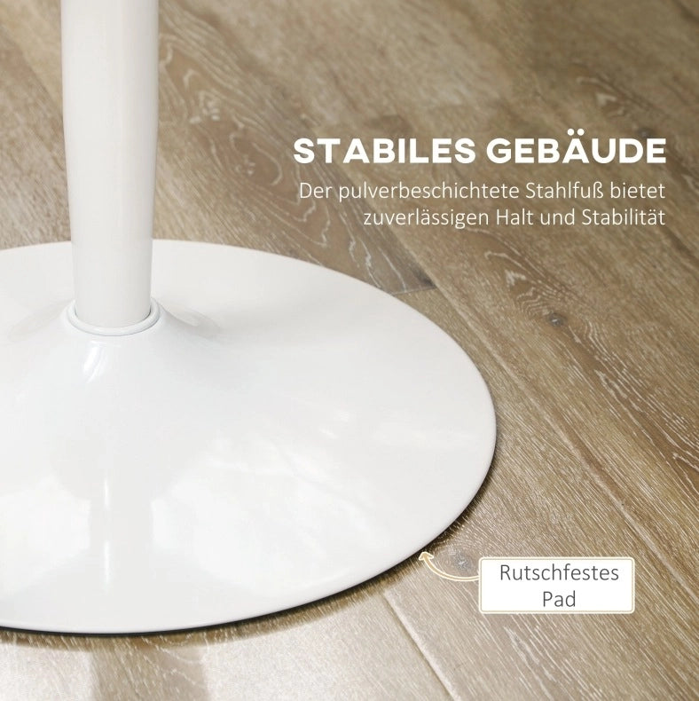Tavolo rotondo bianco Ø80 cm in MDF con base in acciaio