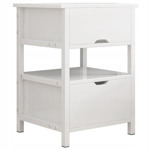 Comodino da 45x38x55 cm in finitura bianca, moderno e funzionale.