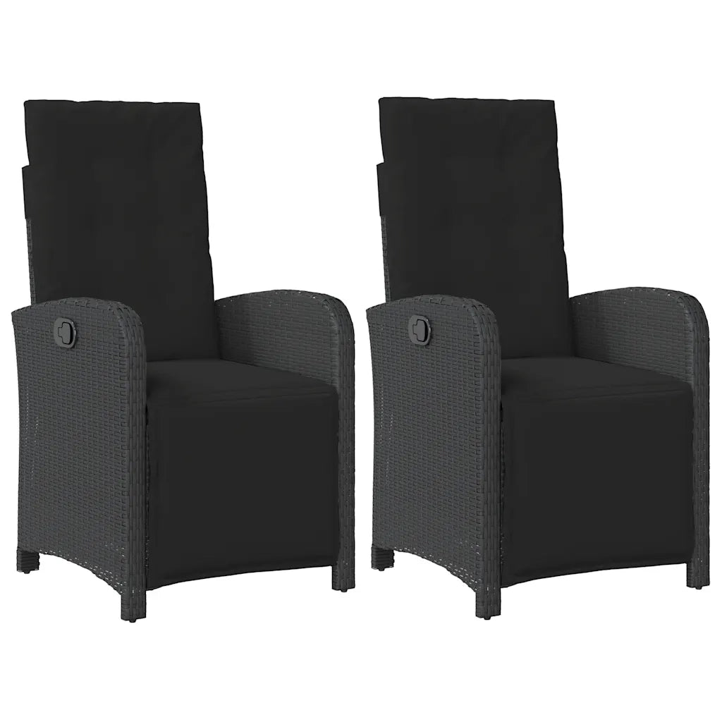 Sedie da Giardino Reclinabili 2 pz | Sedie da Esterno con Poggiapiedi Polyrattan
