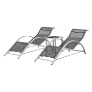 Set di 3 mobili da giardino: lettini prendisole e tavolo grigio e nero 03_0008780